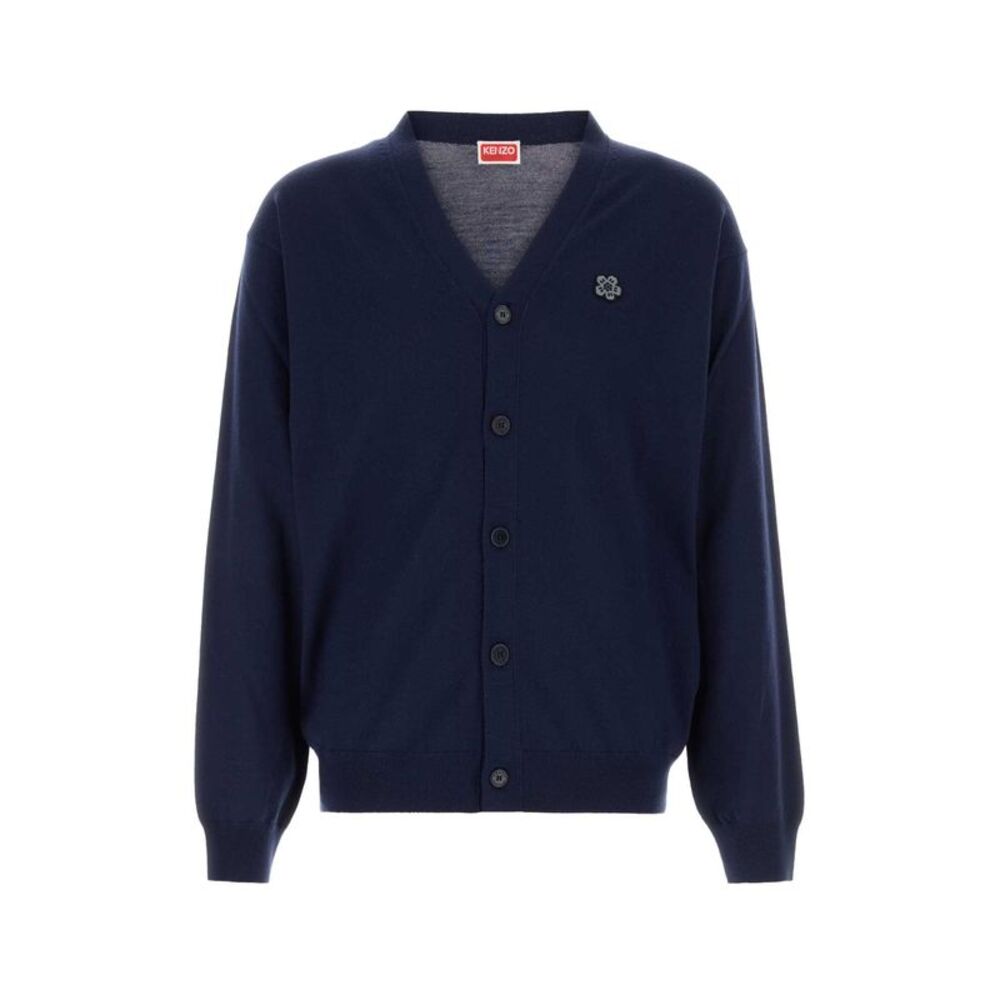 Kenzo Men Navy Blue Wool Cardigan